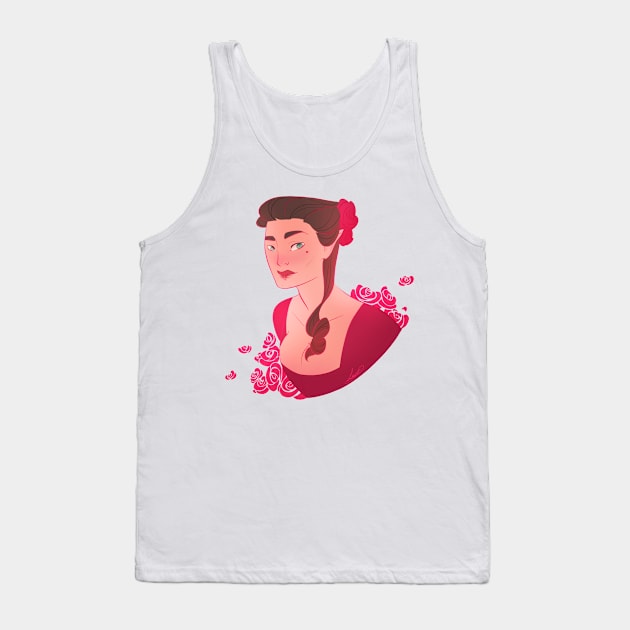 Rose red Tank Top by LucyDoesArt